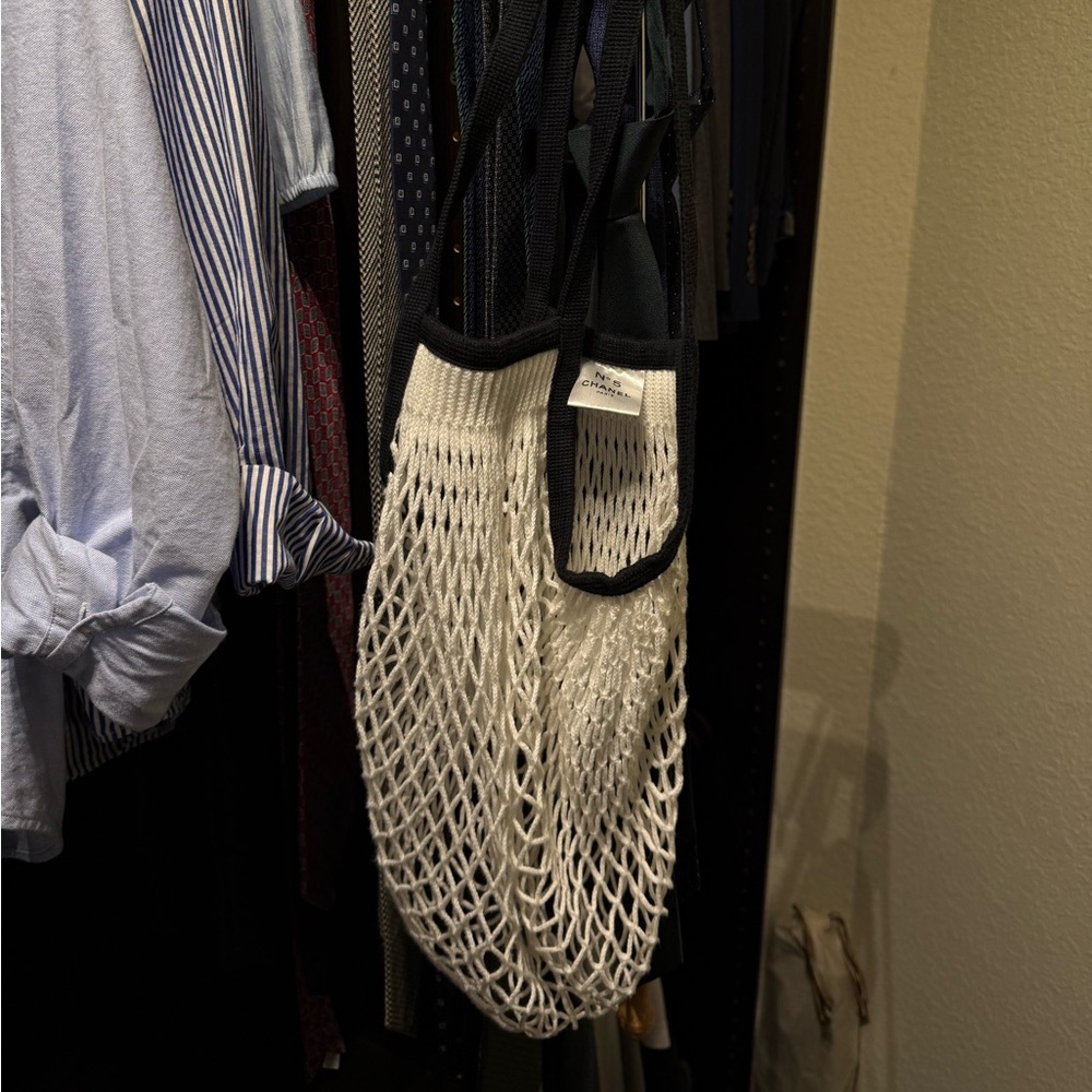 Chanel White Mesh Tote Bag